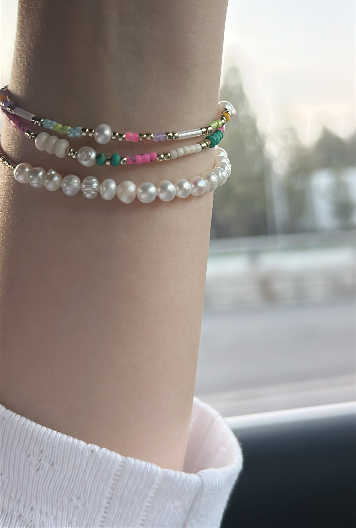 gold pearl bracelet