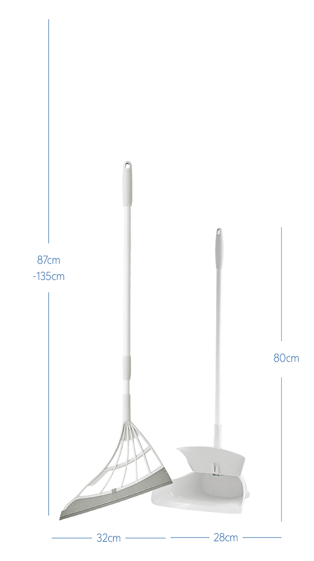 쓰리잘비 규격 길이 87-135cm 헤드 32cm 쓰레받기 28cm 높이 80cm