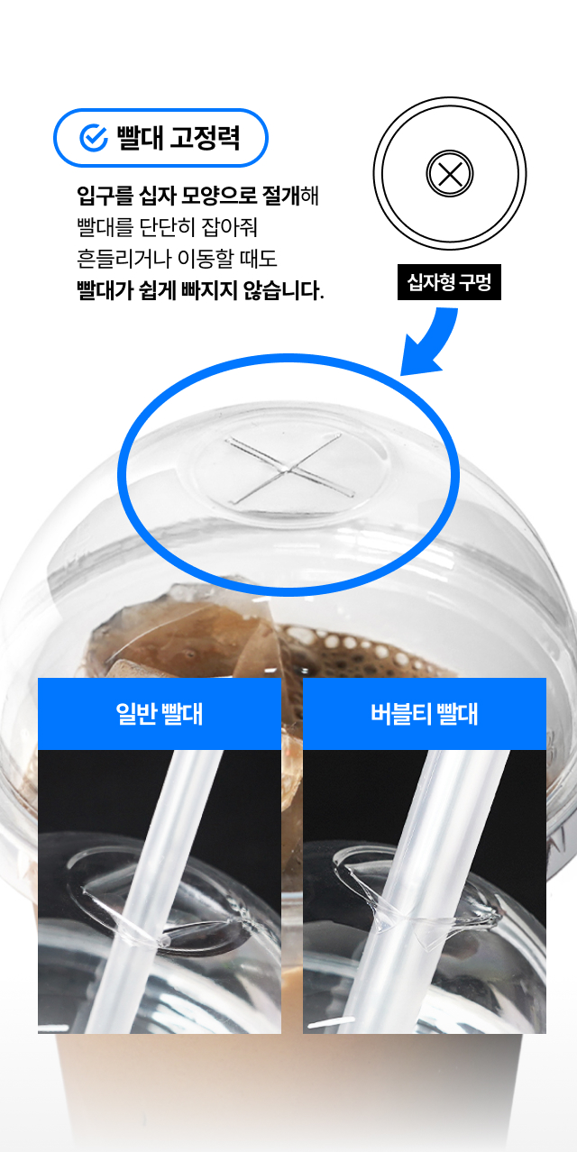 진심 투명 PET 뚜껑 92파이 돔형 1박스(1,000개)
