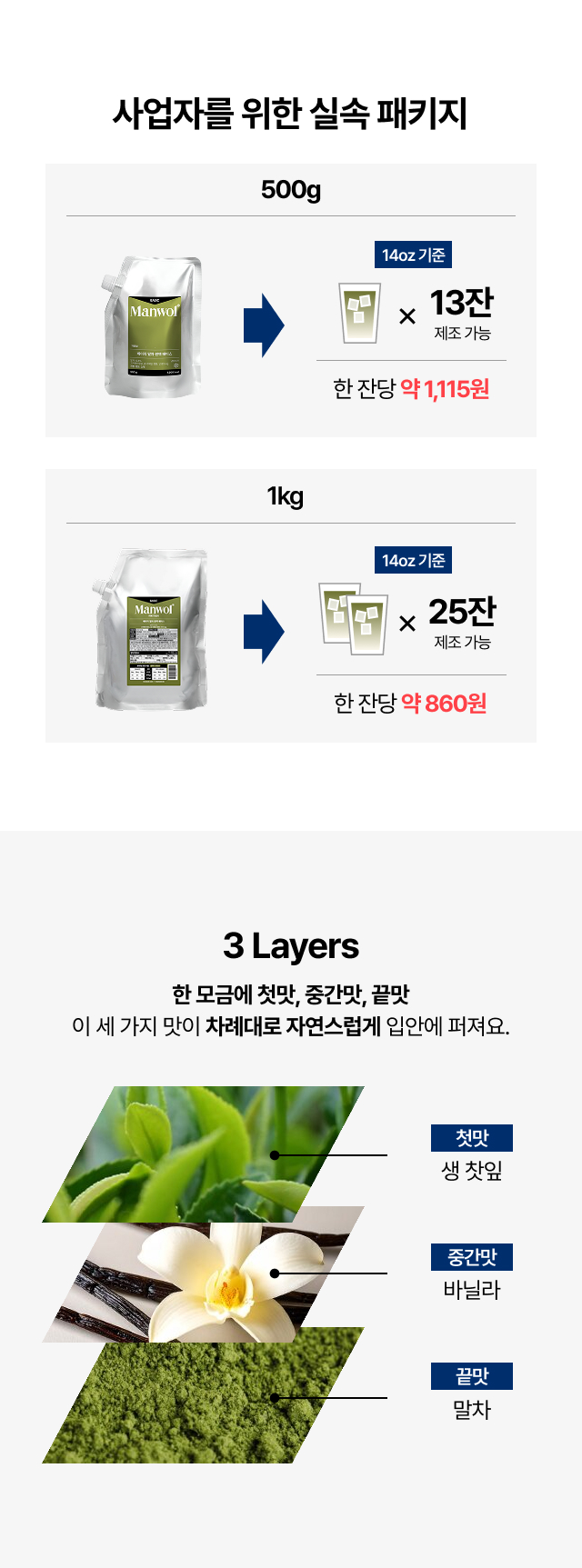 베이직 말차 사업자용 원액 베이스 500g / 1kg