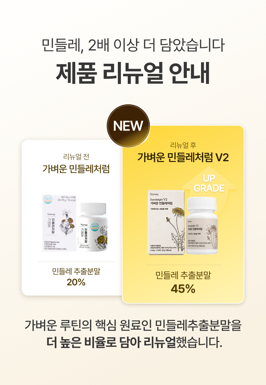 ★[쿠팡,네이버 1등템] 가벼운민들레처럼 자연 소재 민들레 브로멜라인 퀘르세틴 단호박