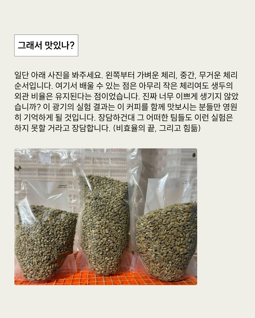 9월 커피전시 : 커피의 무게