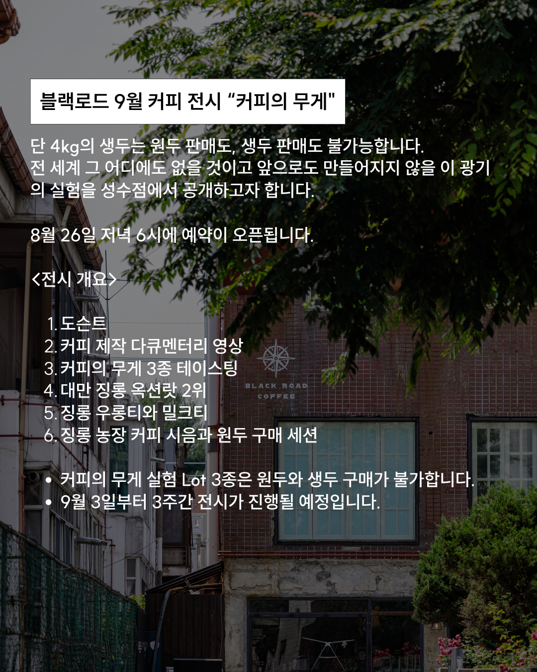 9월 커피전시 : 커피의 무게