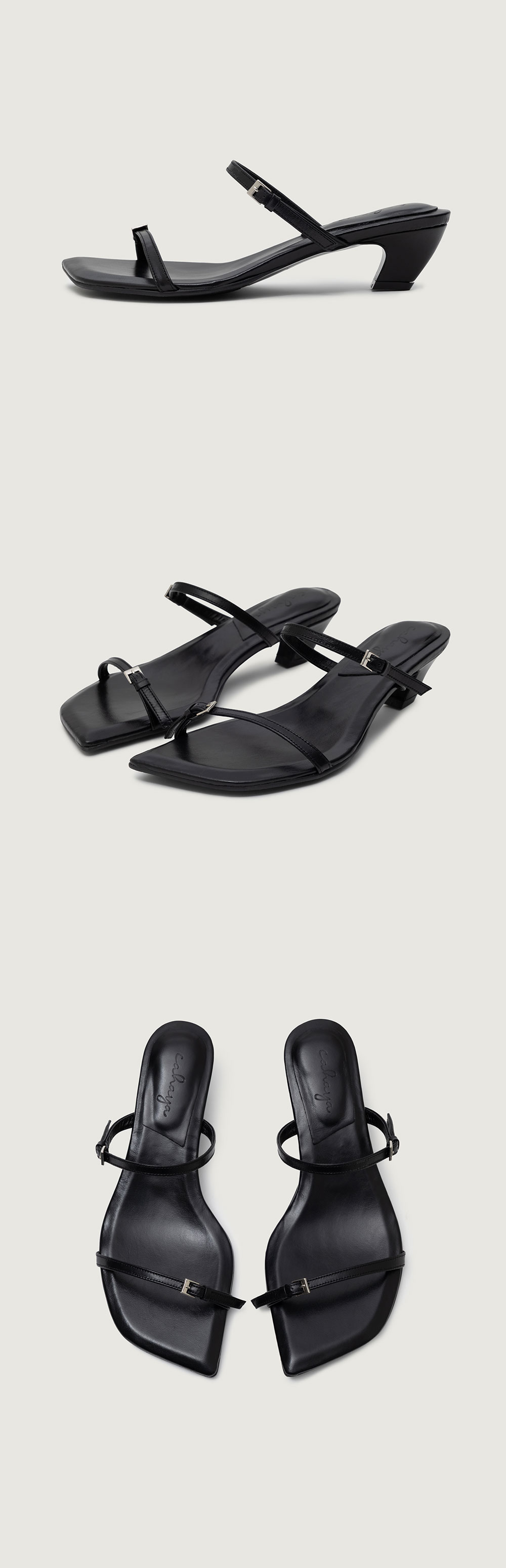 SELENE TWO STRAP MULE SANDAL_BLACK