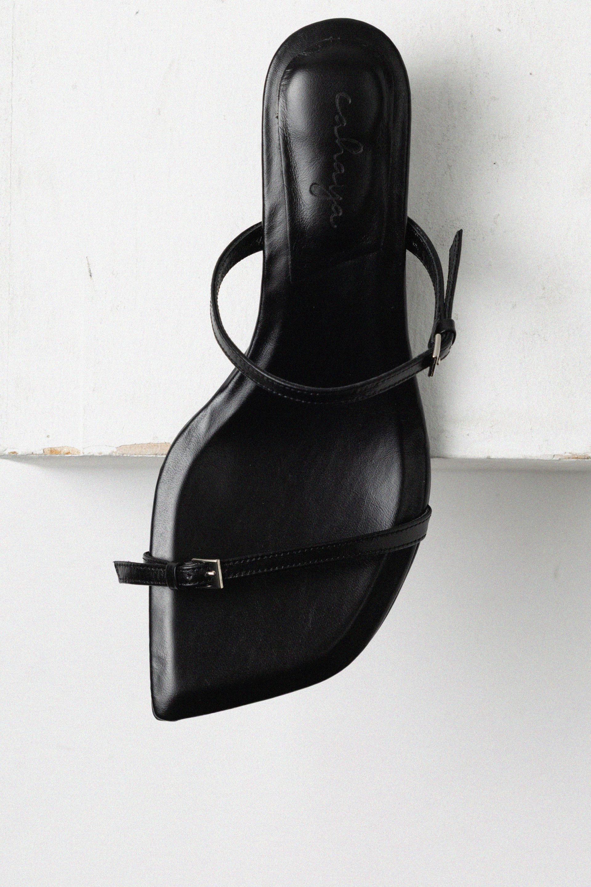 SELENE TWO STRAP MULE SANDAL_BLACK