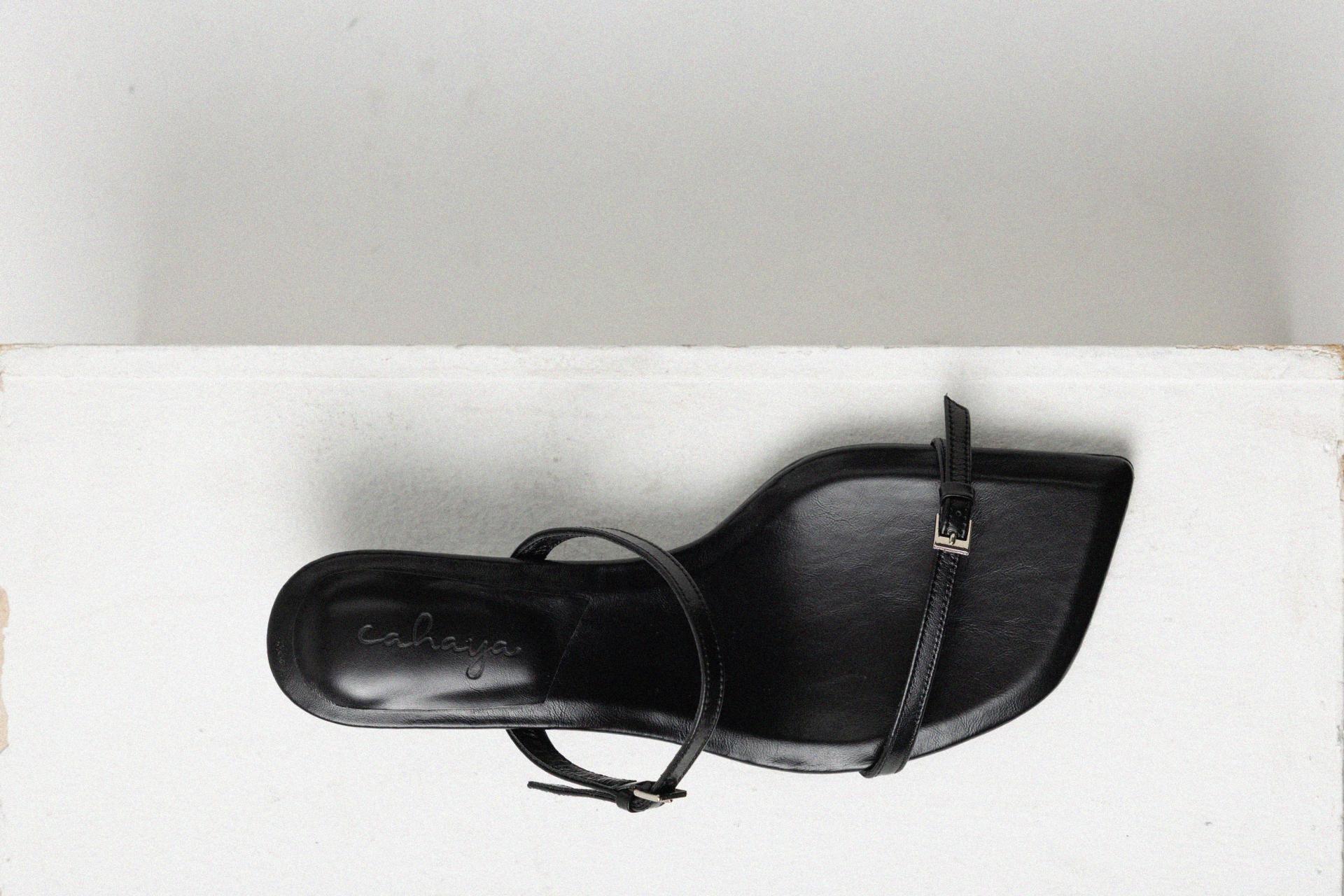 SELENE TWO STRAP MULE SANDAL_BLACK
