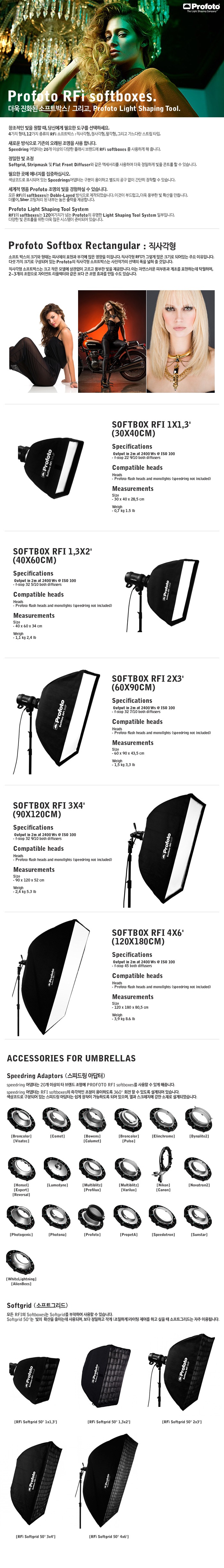Profoto RFi 3.0 x 4.0 Softbox 상세 정보 1