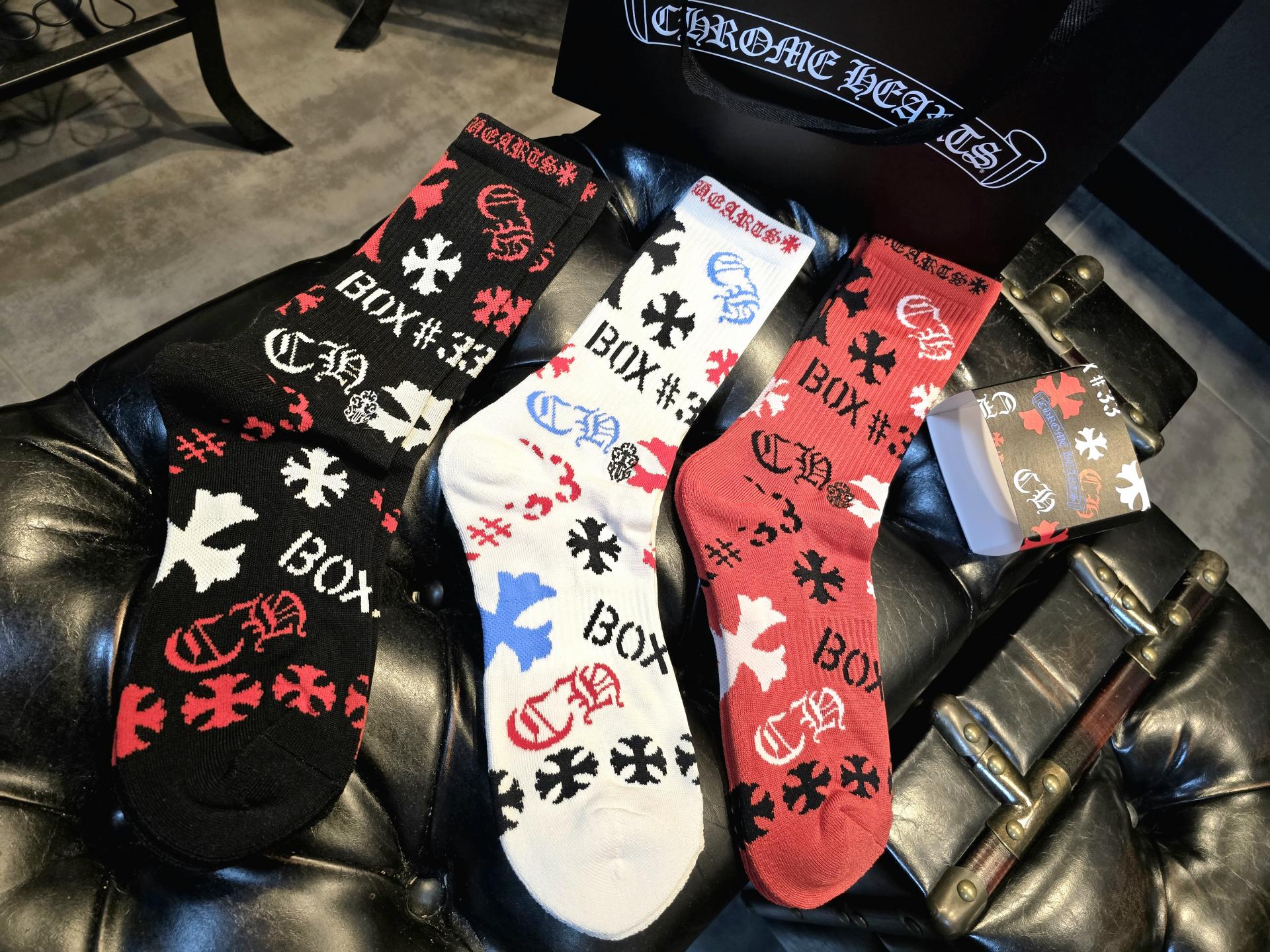 크롬하츠 멀티 프린트 삭스 3PACK (M) (NEW)