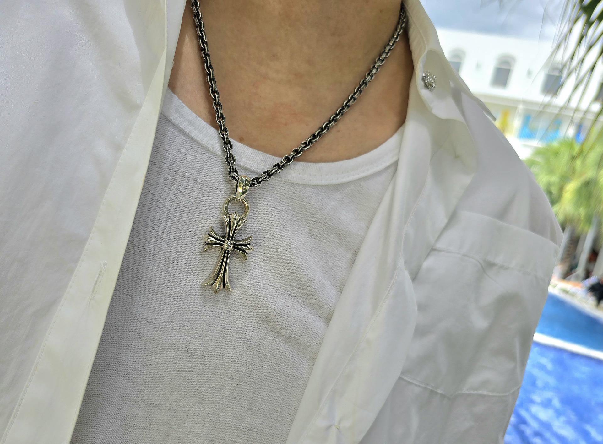 크롬하츠 페이퍼체인 목걸이 24inch