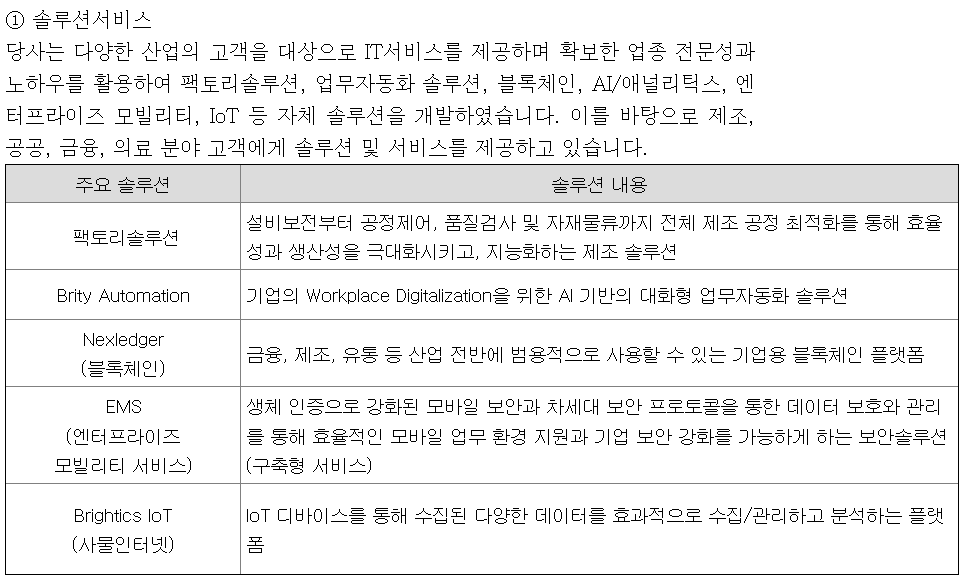 삼성SDS의 솔루션 서비스. 핫한 키워드는 다 들어가있죠. &nbsp;@출처 : 삼성SDS 공시