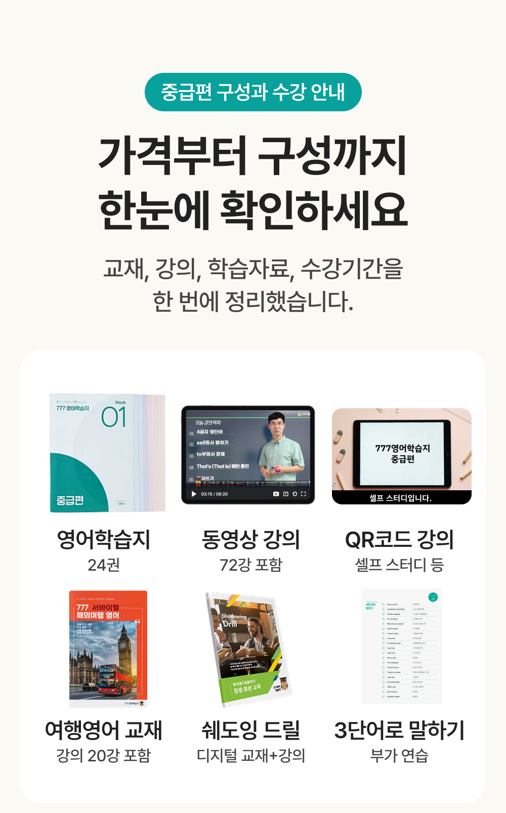 성인영어회화학습지 중급편 24권 구성과 안내