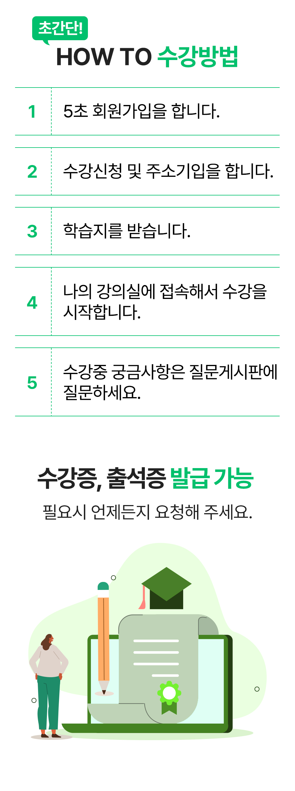 777영어학습지 수강증 발급