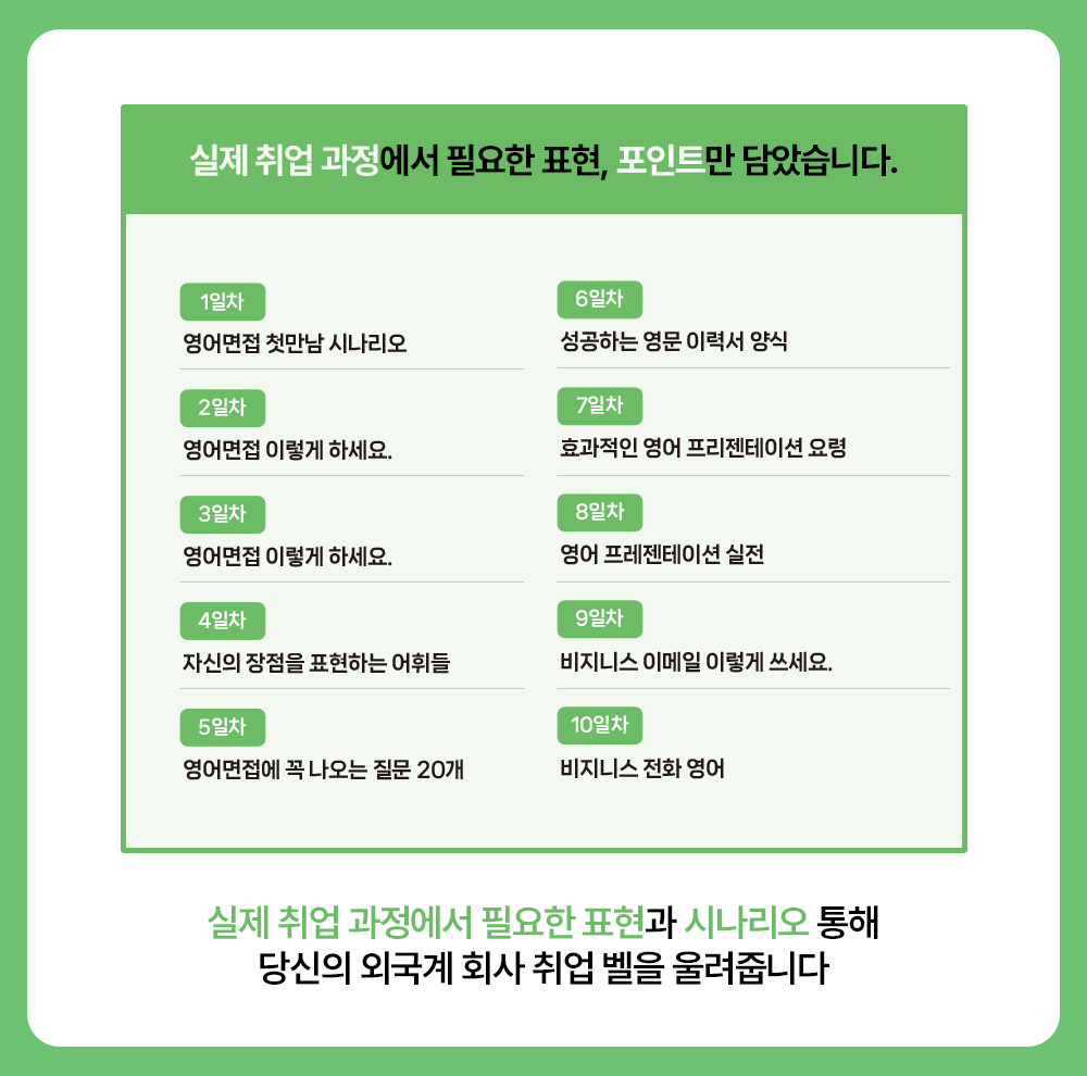 취업 과정에서 필요한 영어표현만 모았습니다