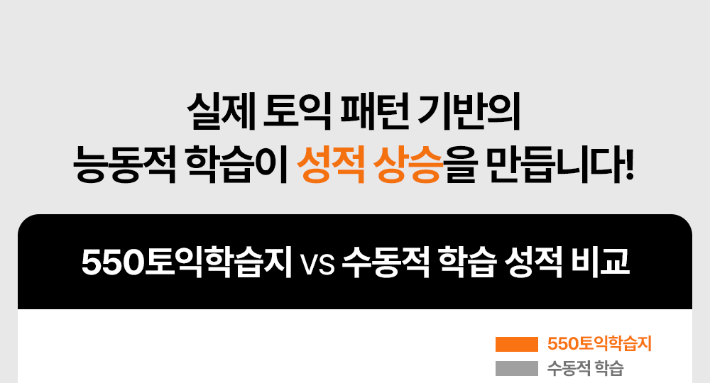 실제 토익시험 패턴 기반의 능동적 학습이 토익성적상승을 만듭니다