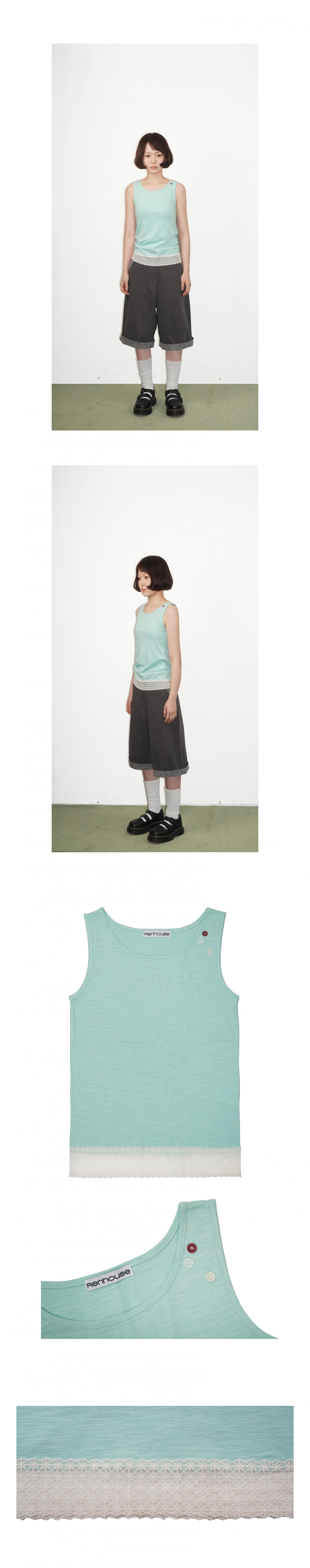 3-BUTTON SLEEVELESS MINT