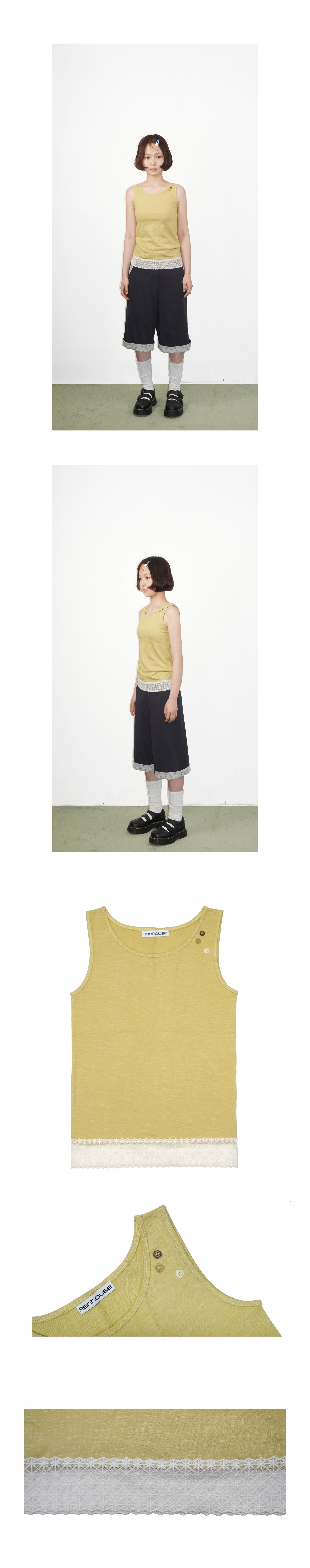 3-BUTTON SLEEVELESS OLIVE