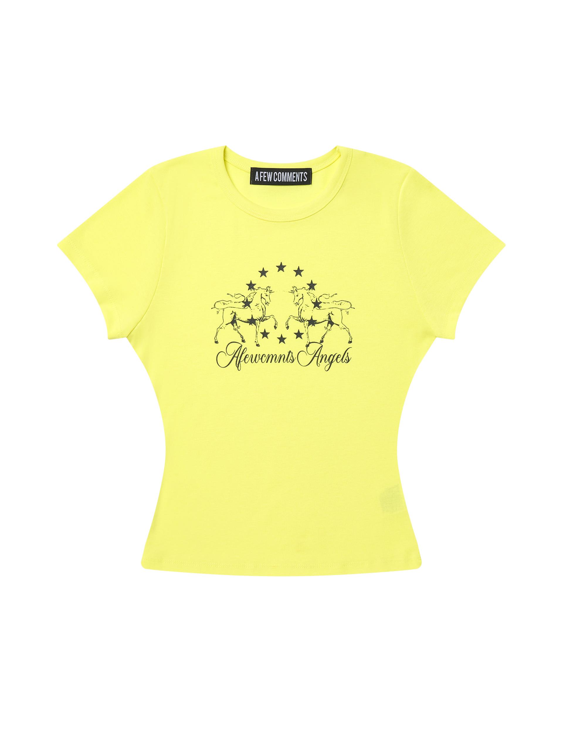 Horse star logo tee lemon yellow