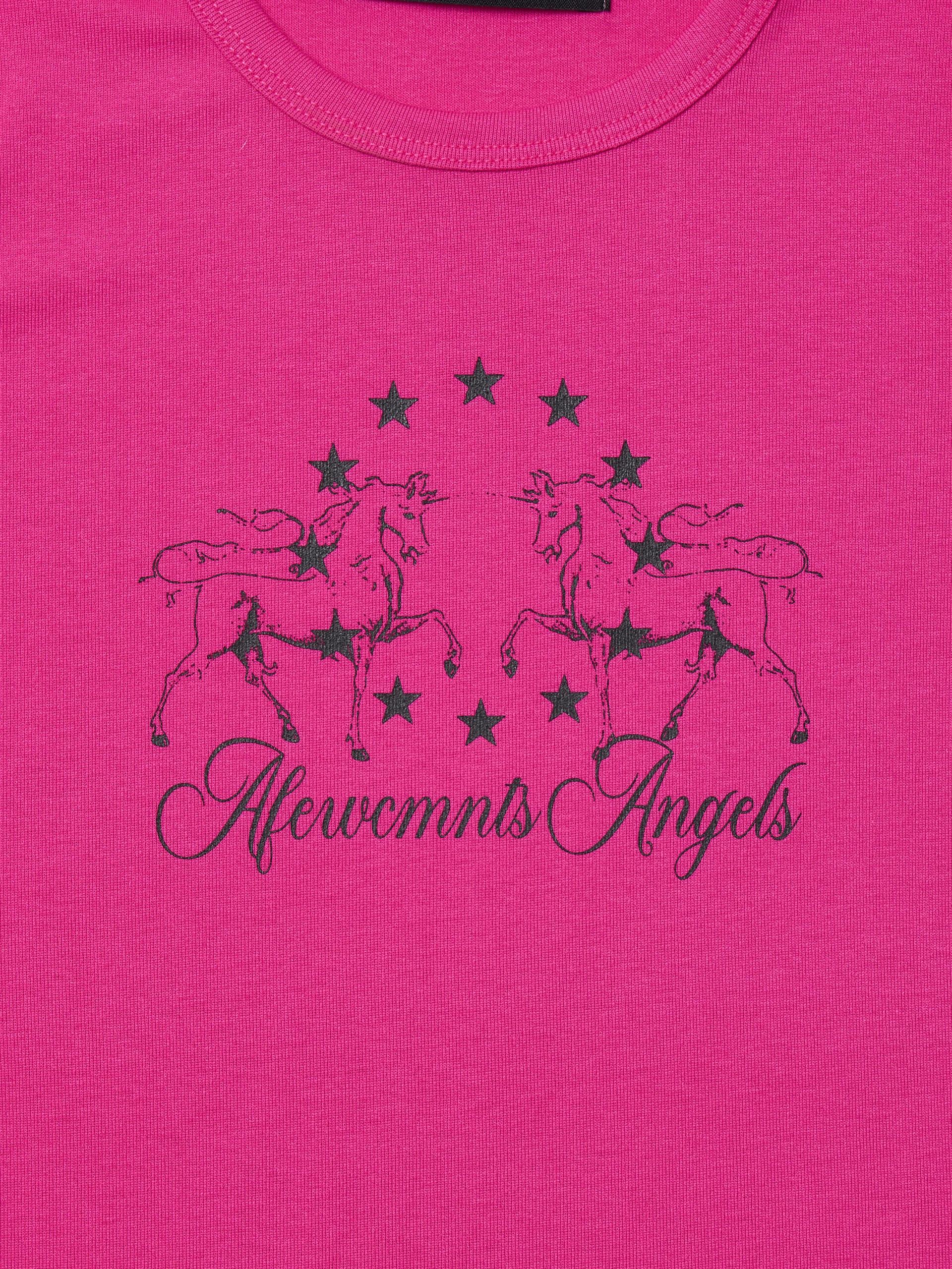 Horse star logo tee hot pink