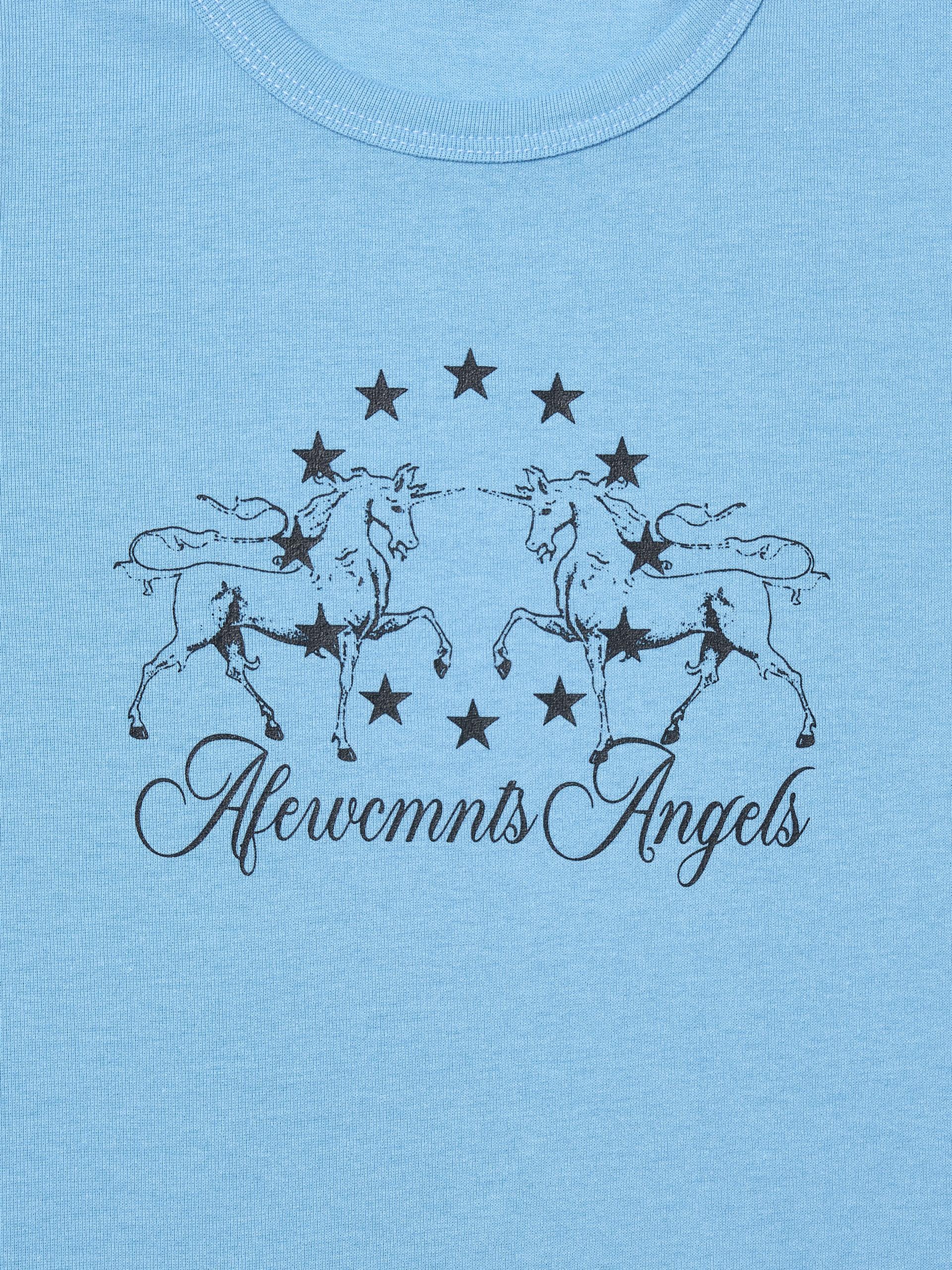 Horse star logo tee sky blue