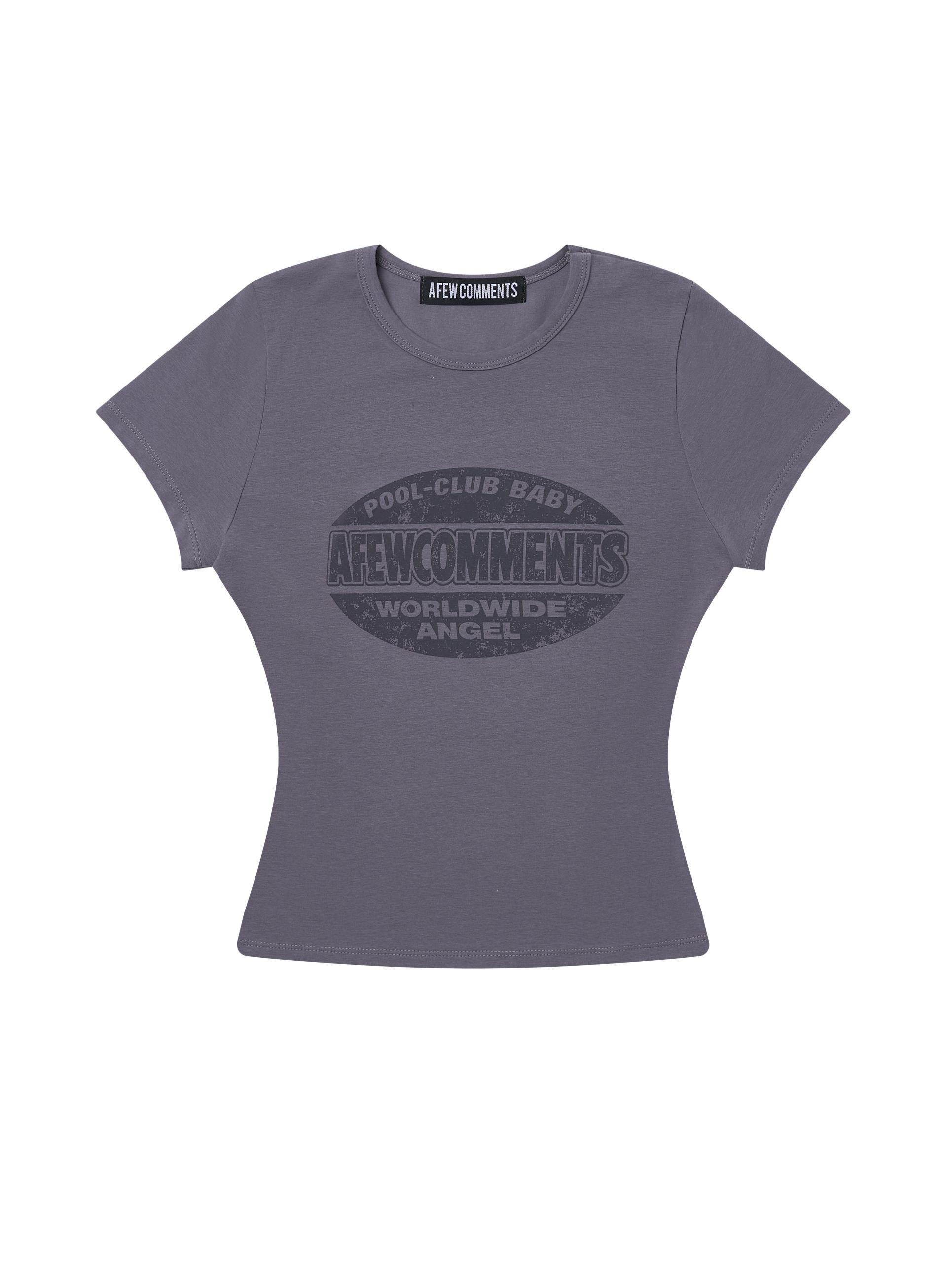 Round crack logo tee charcoal