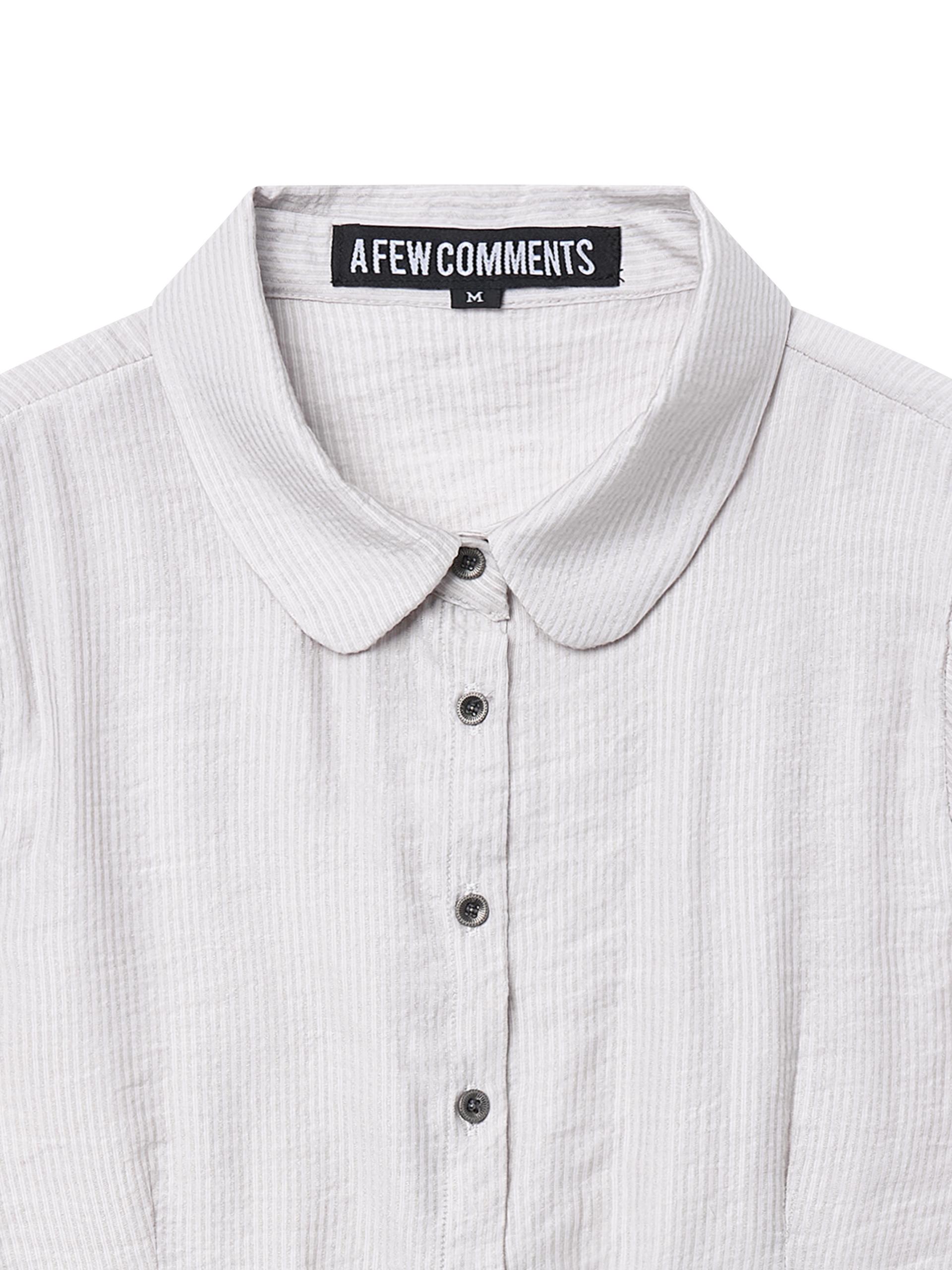 Metal button pleated blouse beige
