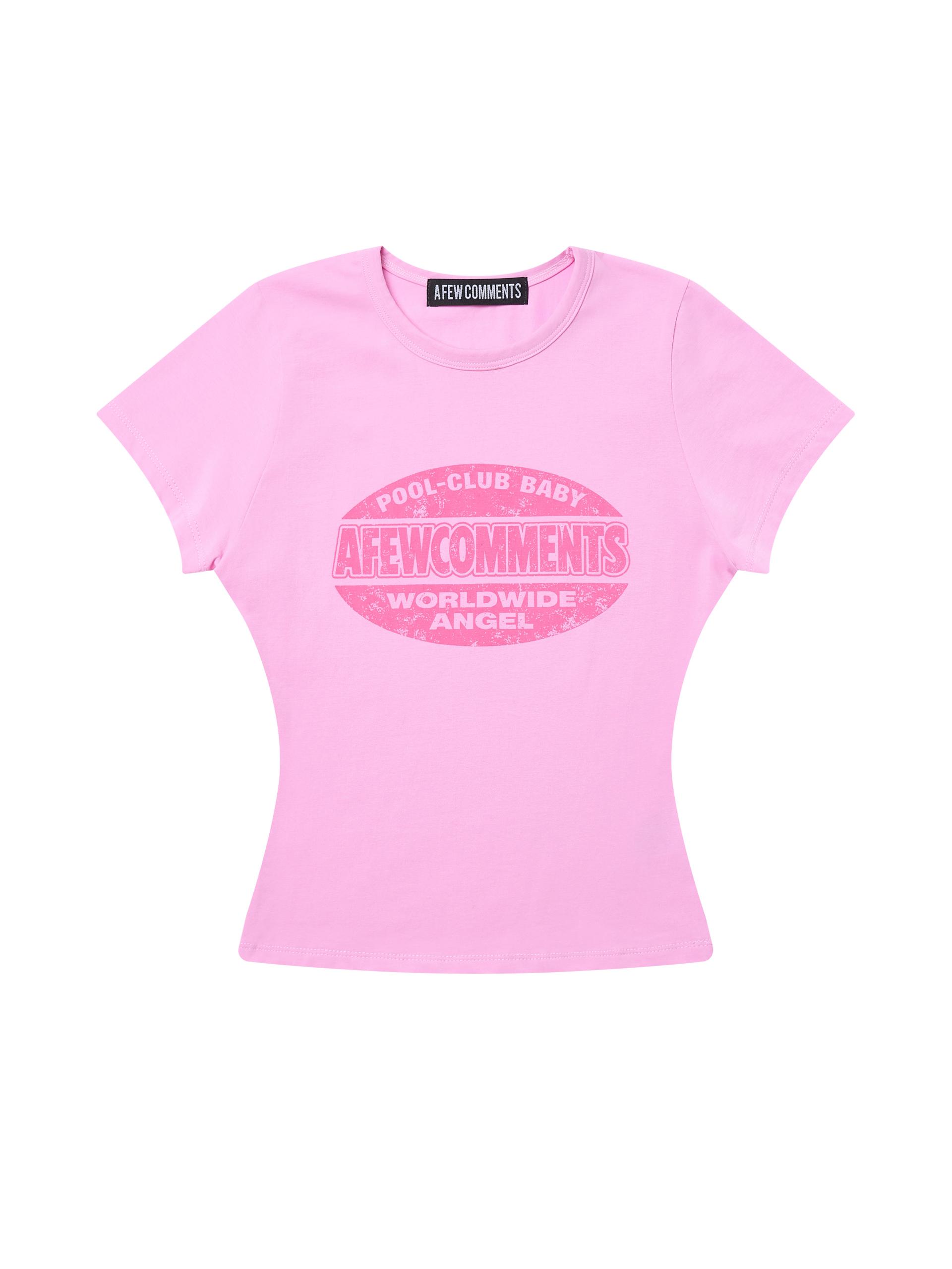 Round crack logo tee pink