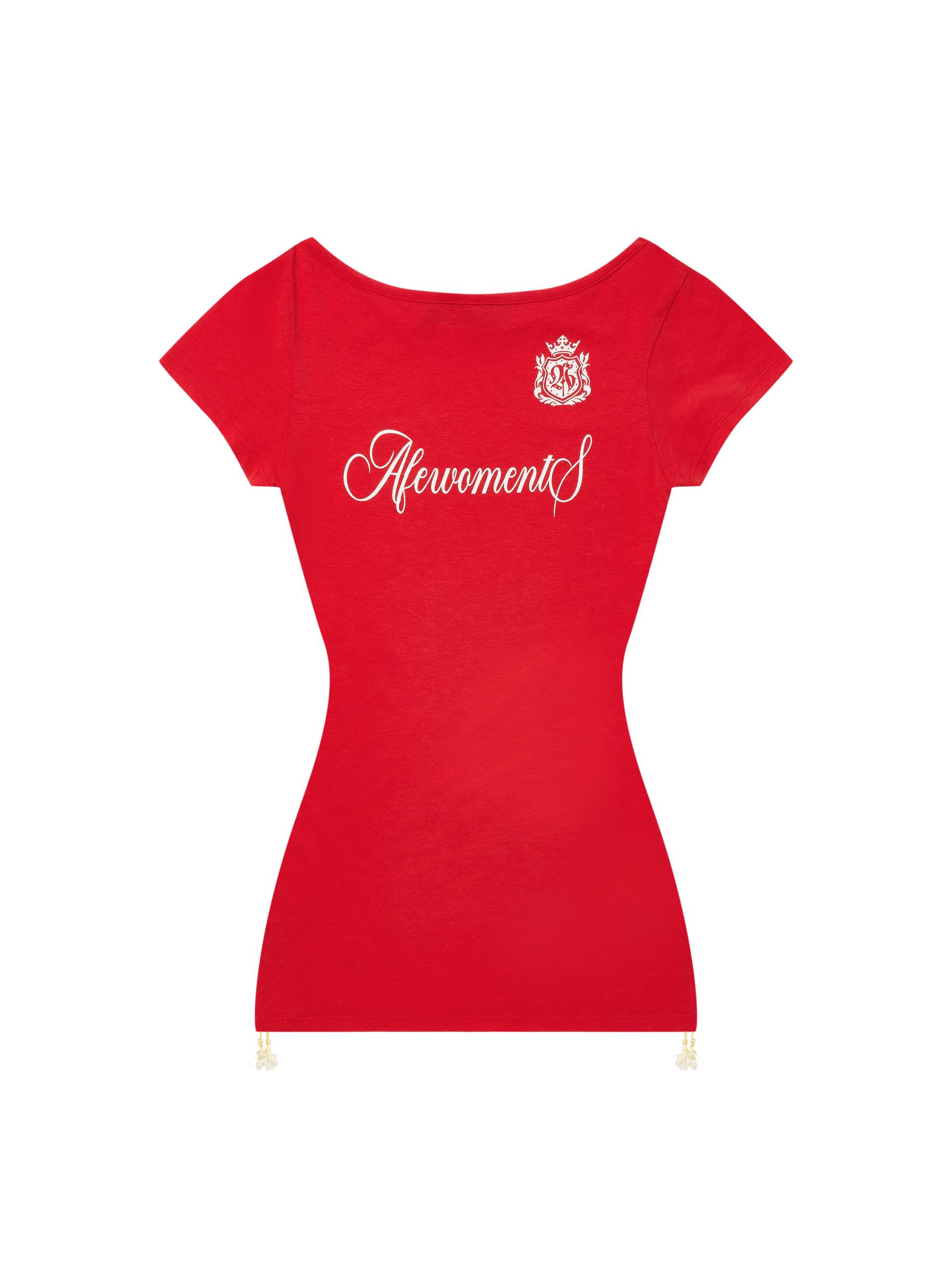 Emblem string tee red
