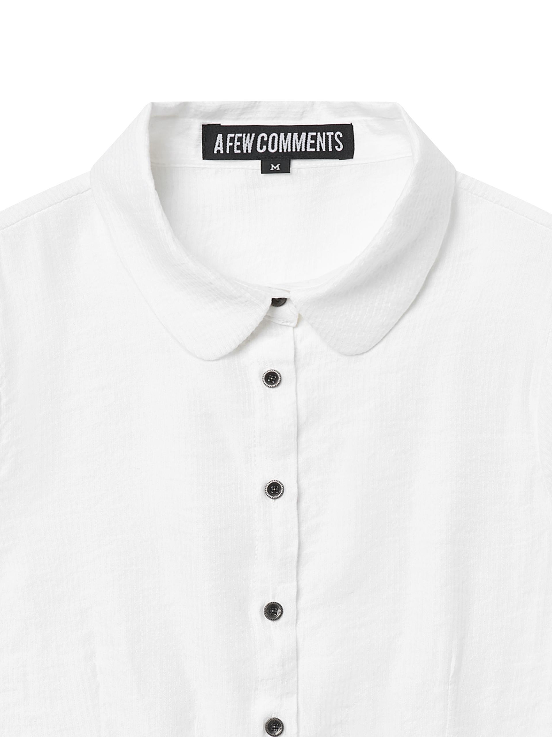 Metal button pleated blouse white