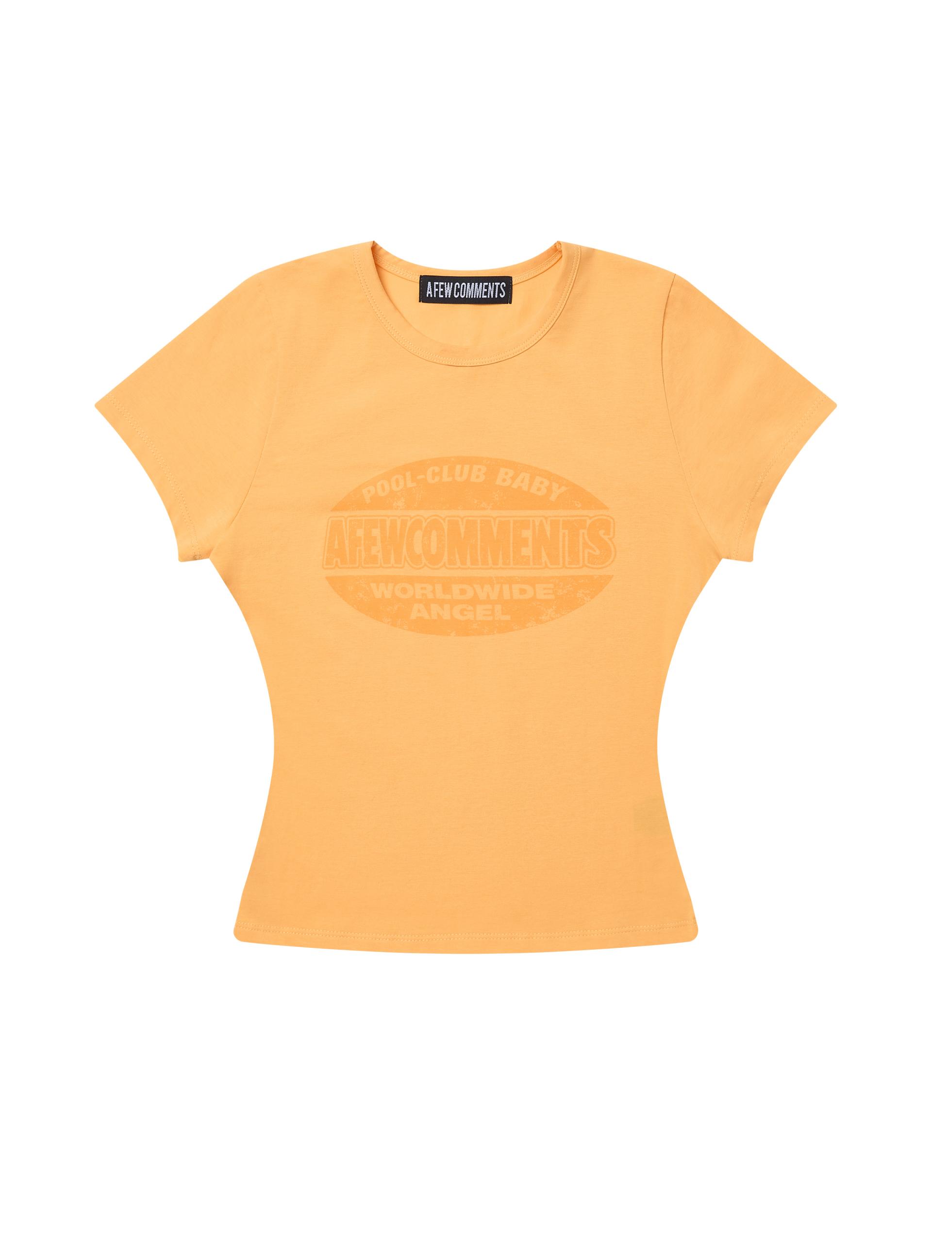 Round crack logo tee orange