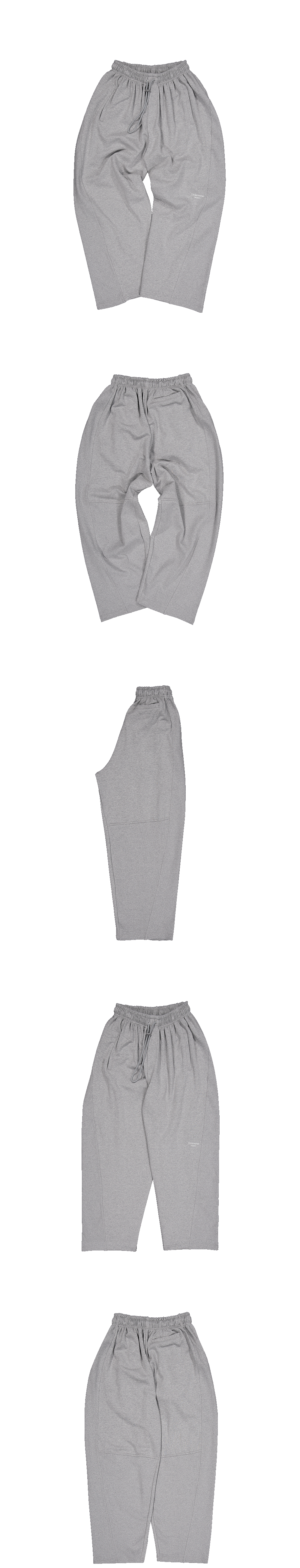 Mu.181 Classic Logo Rib Panel Sweat Pants Melange Gray