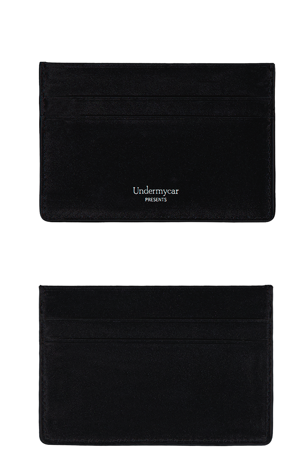 Mu.200 Classic Logo Glazed Leather Card Holder Black
