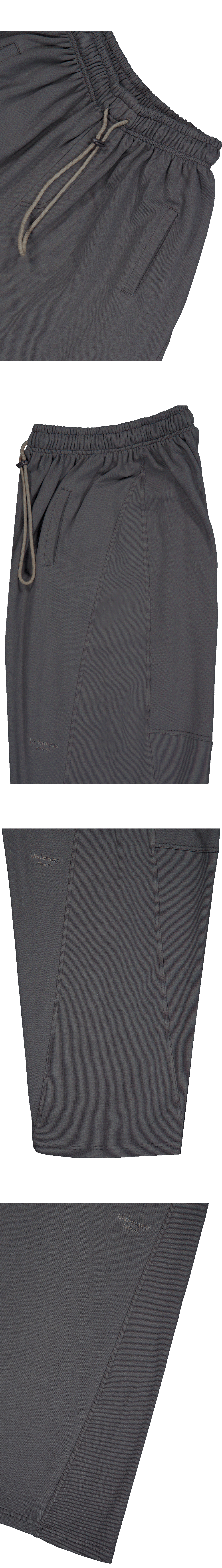 Mu.181 Classic Logo Rib Panel Sweat Pants Charcoal
