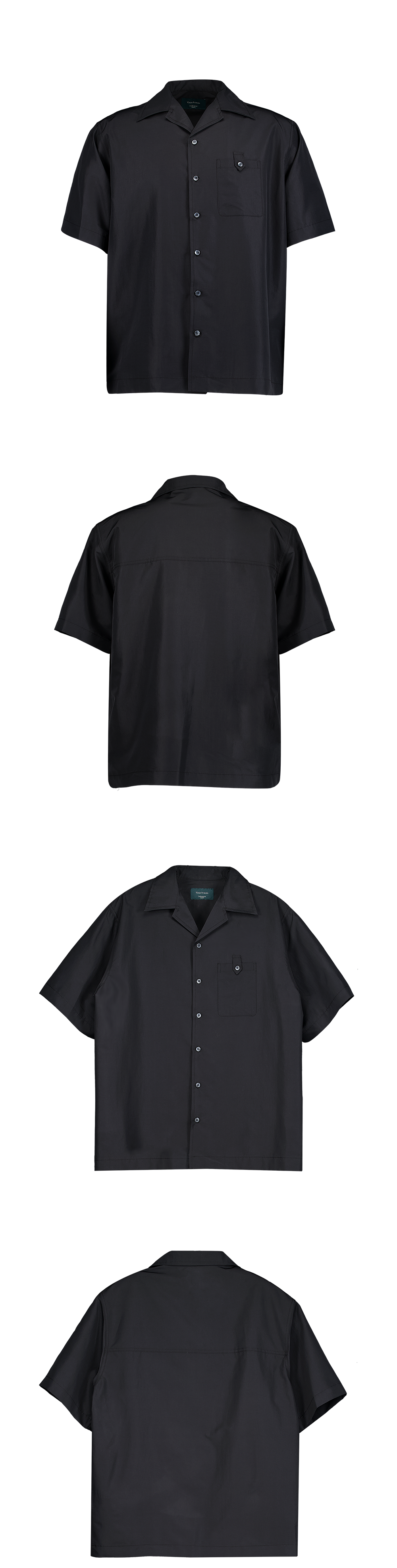 GLIDE OPEN COLLAR SHIRTS - BLACK