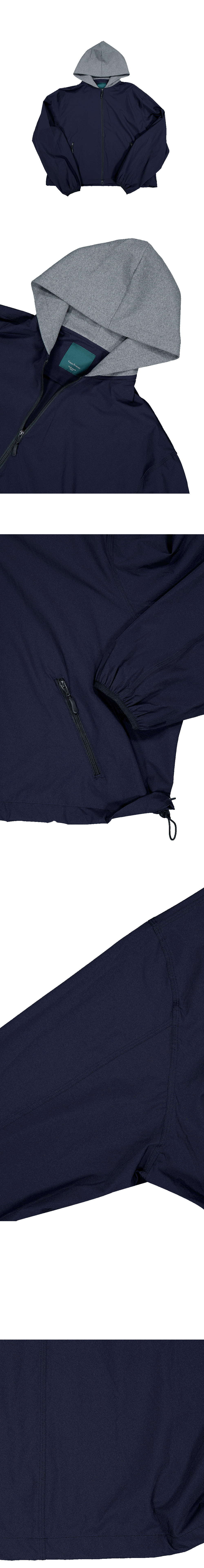 MODULE HOODED NYLON BLOUSON - SALUTE NAVY