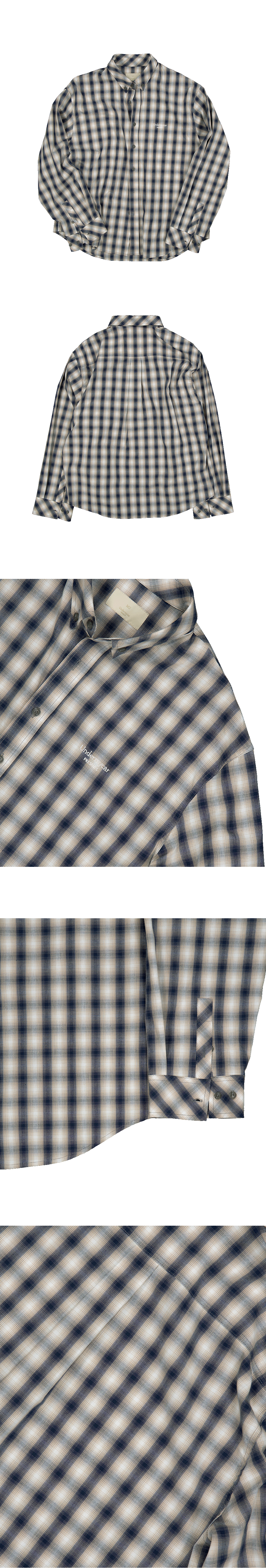Mu.207 Classic Logo Smoke Check Shirt Navy