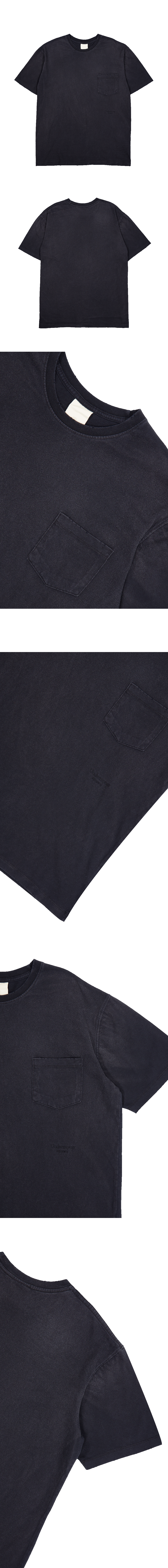 MU.166 Classic Logo Washed Pocket T-shirts Black