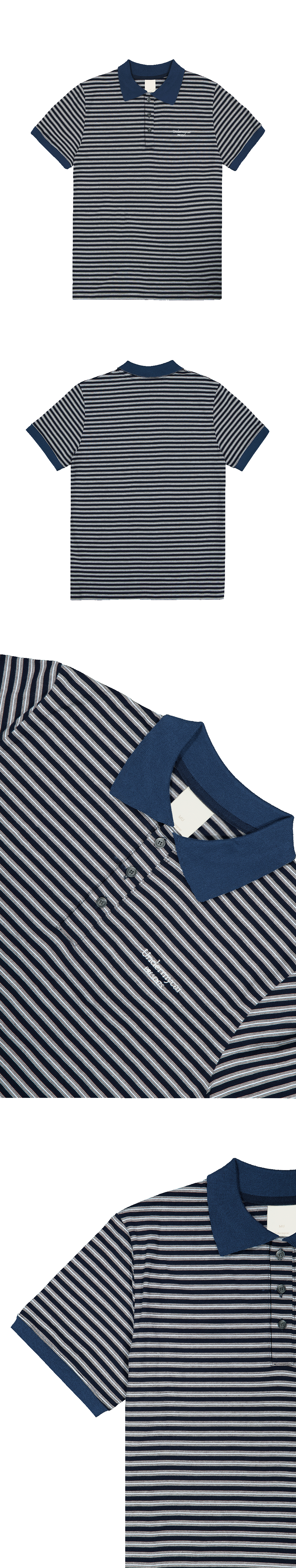 Mu.199 Classic Logo Retro Stripe Pk Shirts Navy