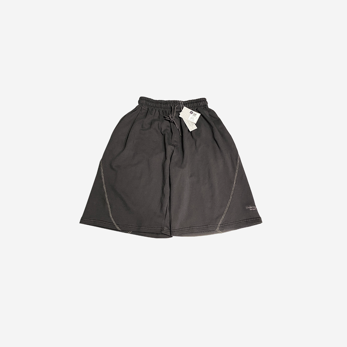 MU.28 Anti Fxxking Logo Play Rising Curve Sweat Shorts Olive
