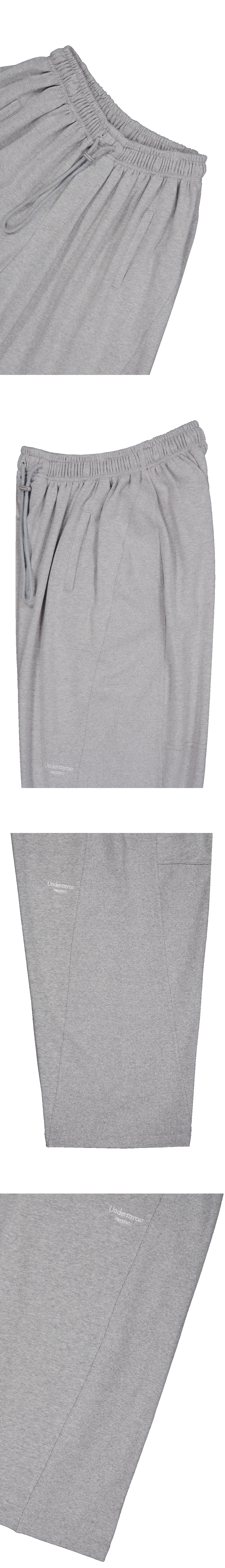 Mu.181 Classic Logo Rib Panel Sweat Pants Melange Gray