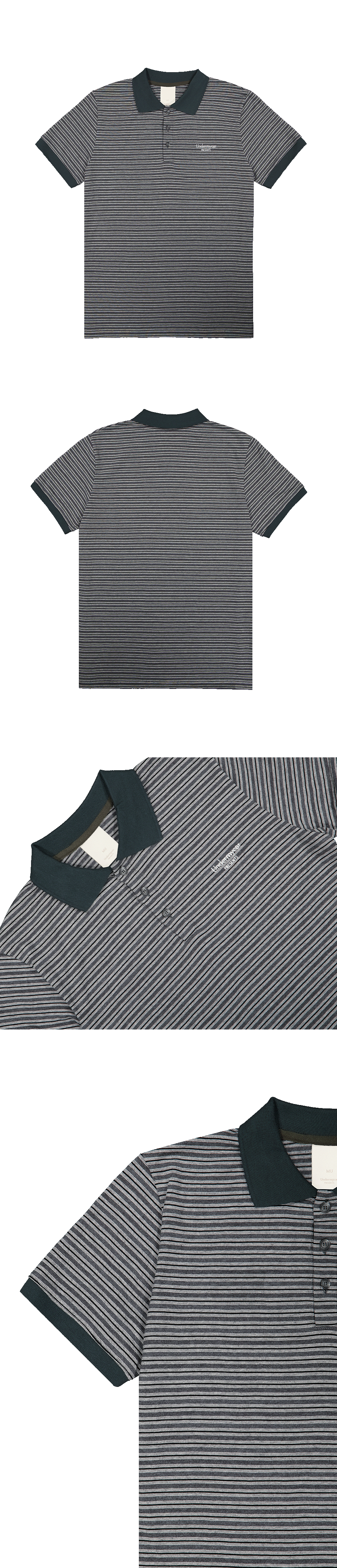 Mu.199 Classic Logo Retro Stripe Pk Shirts Charcoal / Gray
