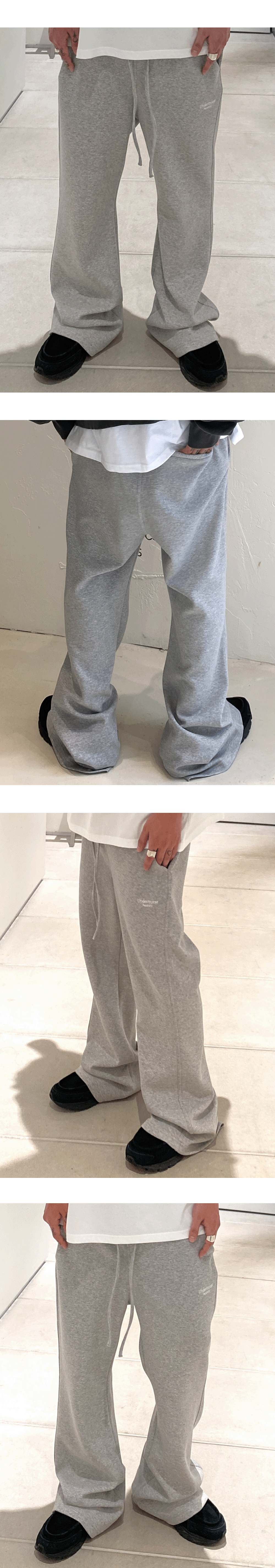 Mu.210 Classic Logo Semi-Flare Sweatpants Melange Gray