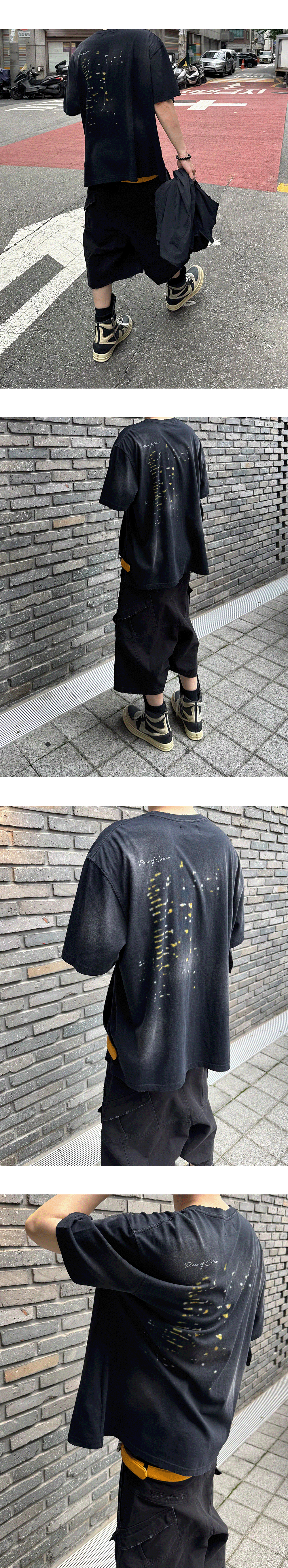 LOCATION VINTAGE WASHED T-SHIRTS - BLACK