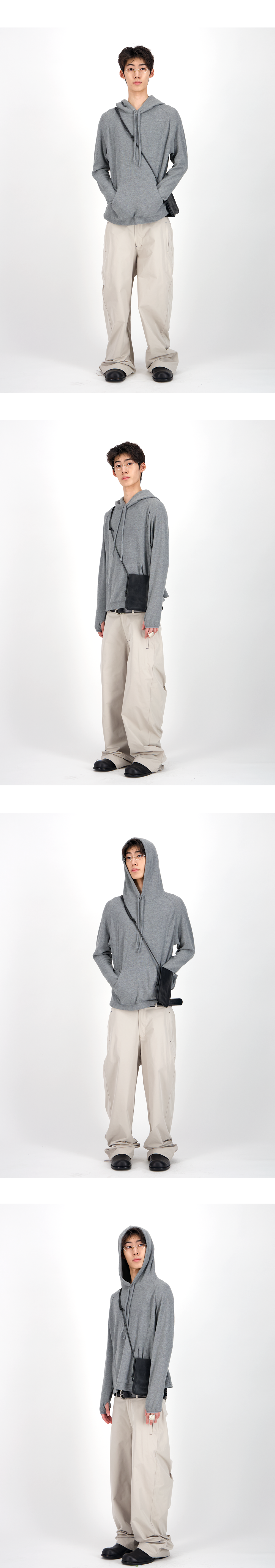FITTED WAFFLE HOODIE - HEATHER GRAY