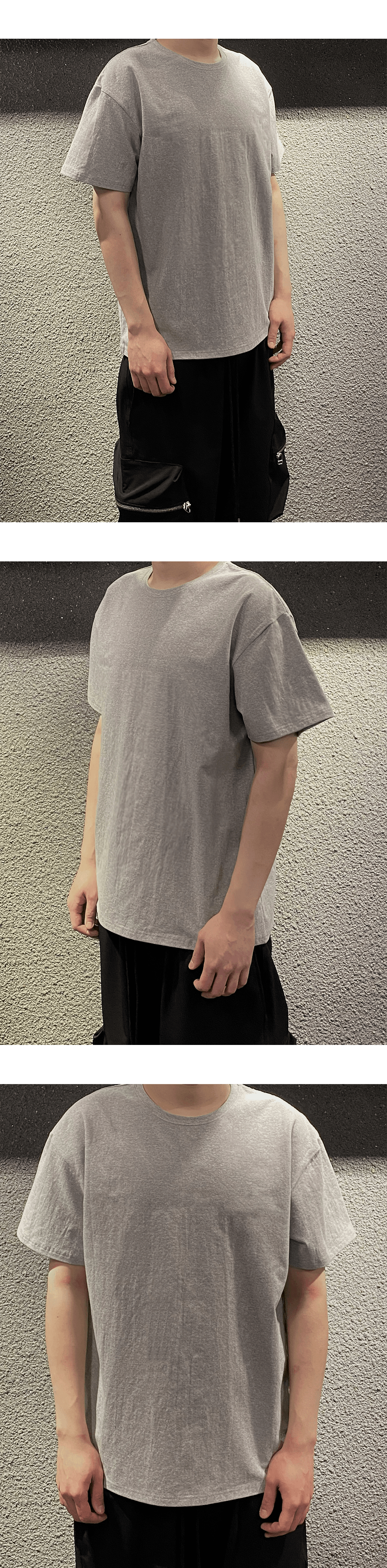 MU.80 Anti Fxxking Logo Play Muscle Fit Basic T-Shirts Melange Gray
