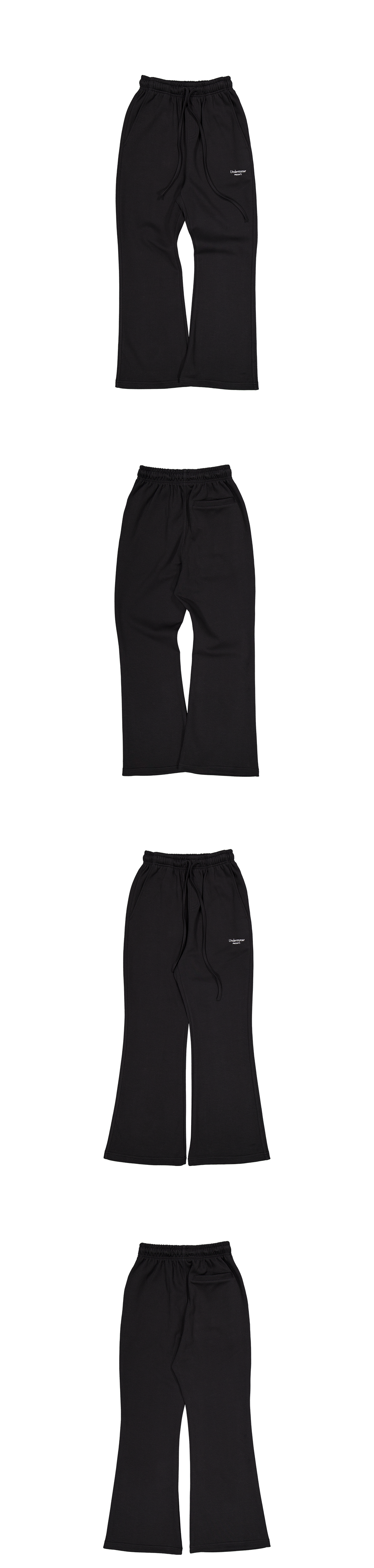 Mu.210 Classic Logo Semi-Flare Sweatpants Black