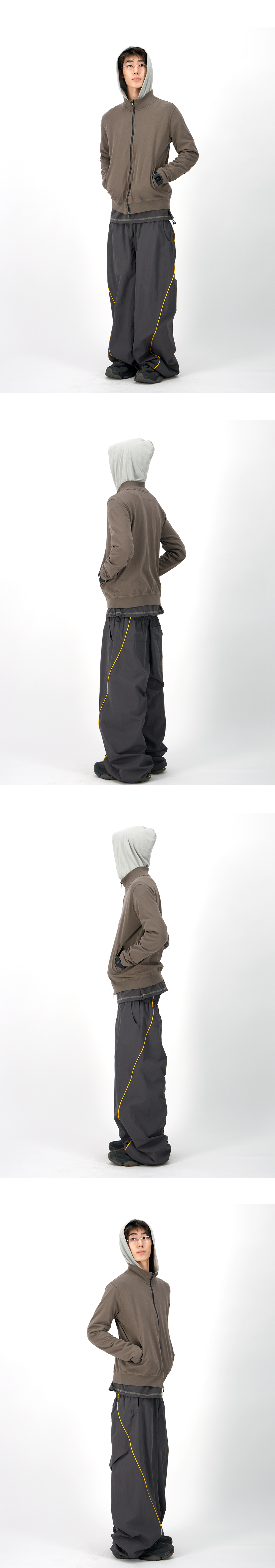 VOLT YELLOW SIDE PANTS - STORM GRAY