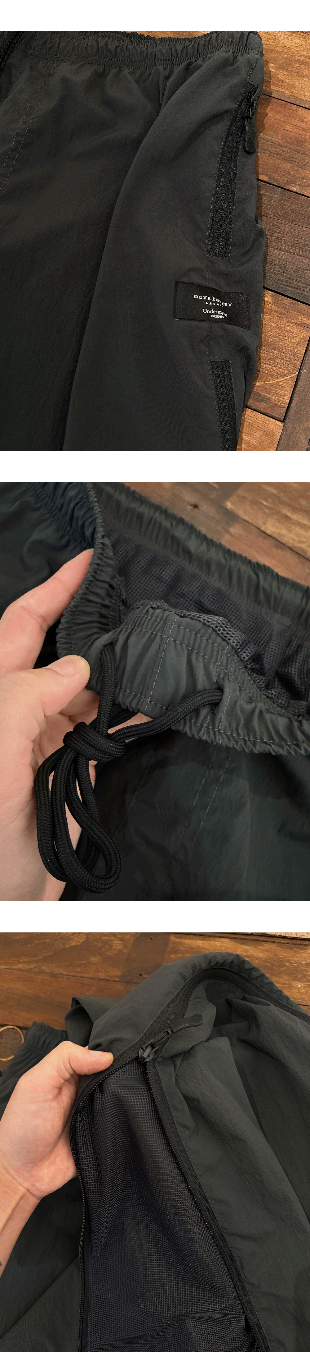MUDLAND ZIP NYLON PANTS - DARK SHADOW