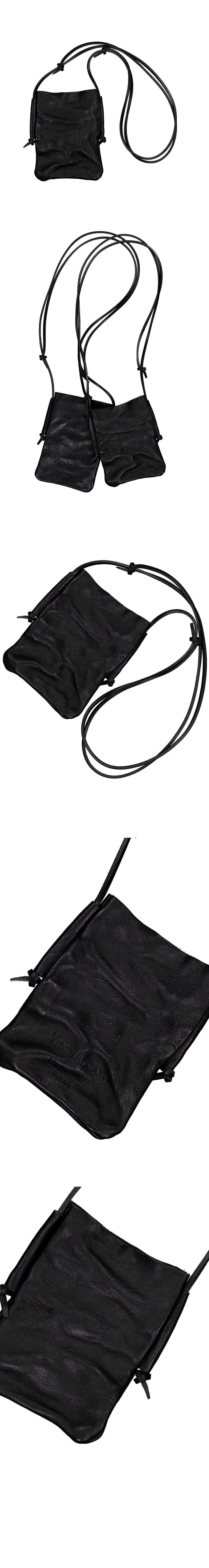 COMPACT VEIL LEATHER SLING BAG - PATINA BLACK