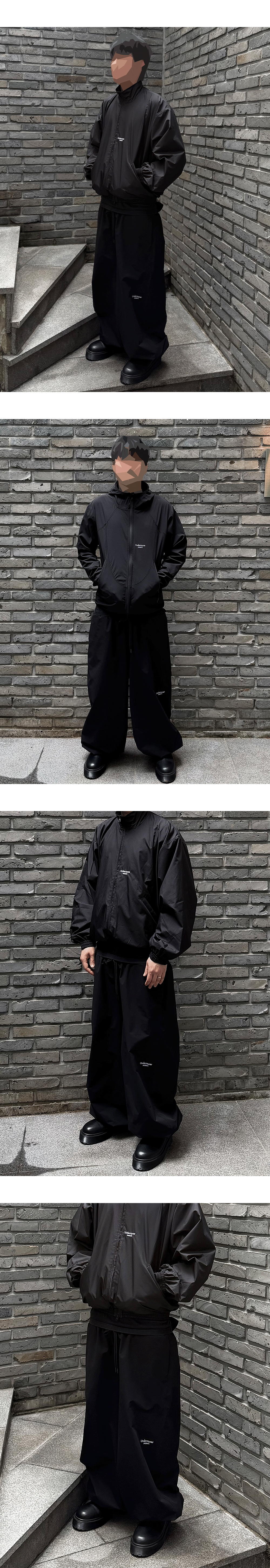 MU.176 Classic Logo Basic Wide Track Pants Black