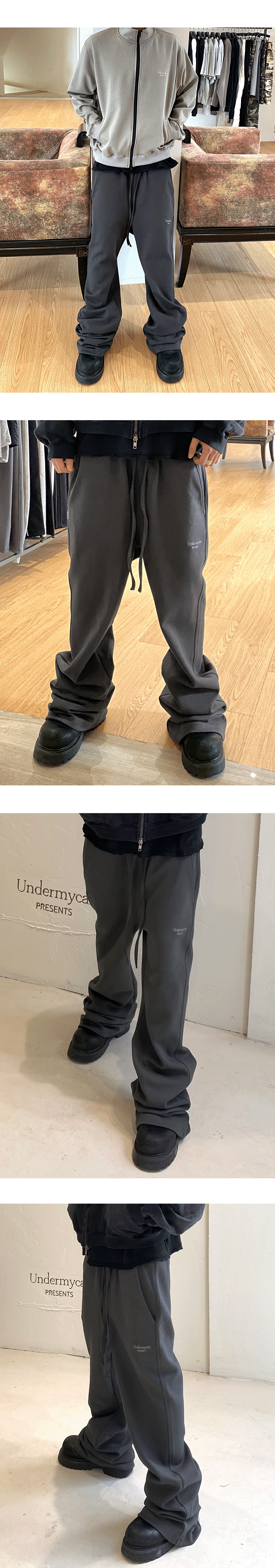 Mu.210 Classic Logo Semi-Flare Sweatpants Dark Gray
